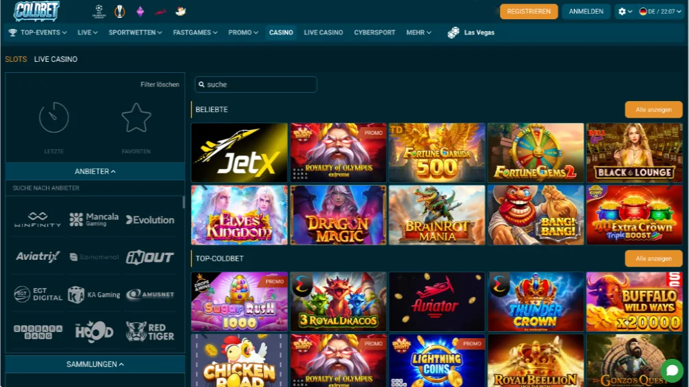 ColdBet Slots – Top-Spielautomaten von Pragmatic Play, PG Soft und mehr